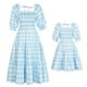 thumbnail image 5 of Vestido de fiesta a juego para madre e hija, 2024, para niña, mujer, blanco, azul, vestidos florales para niños, vestido de mamá y yo, ropa larga de verano, 5 of 5