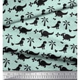thumbnail image 3 of Soimoi Moss Georgette Fabric Dot,Tree & Dinosaur Jungle Print Fabric by Yard 42 Inch Wide, 3 of 3