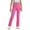 Hot Pink, variant on Little Kid Girls' School Uniform High Waisted Bootcut Pants, Elastic Waistband with Button Closure, Twill Material Khaki 7-8 Years