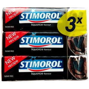Stimorol Chewing Gum: LICORICE -Pack of 3 -Made in Denmark