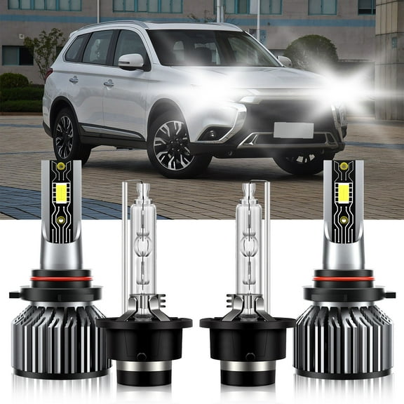VEHIFOMO Compatible for Mitsubishi Outlander 2007-2015 9005 D2S LED HID Headlight Bulbs High Low