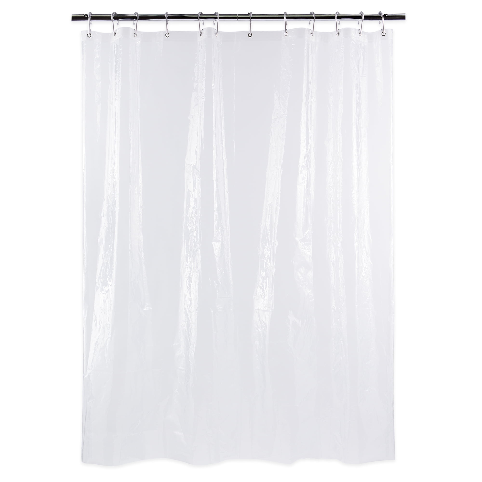 J & M Home Fashions Solid Shower Curtain Clear