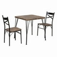 thumbnail image 3 of Furniture of America Kelle Transitional Metal 3-Piece Dining Set in Brown, 3 of 3
