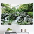 thumbnail image 1 of Japanese Tapestry, Sakura Flowers Trees in Spring Garden Landscape Floral Pink Blossom Pattern, Fabric Wall Hanging Decor for Bedroom Living Room Dorm, 2 Sizes, Pink and Green, by Ambesonne, 1 of 1