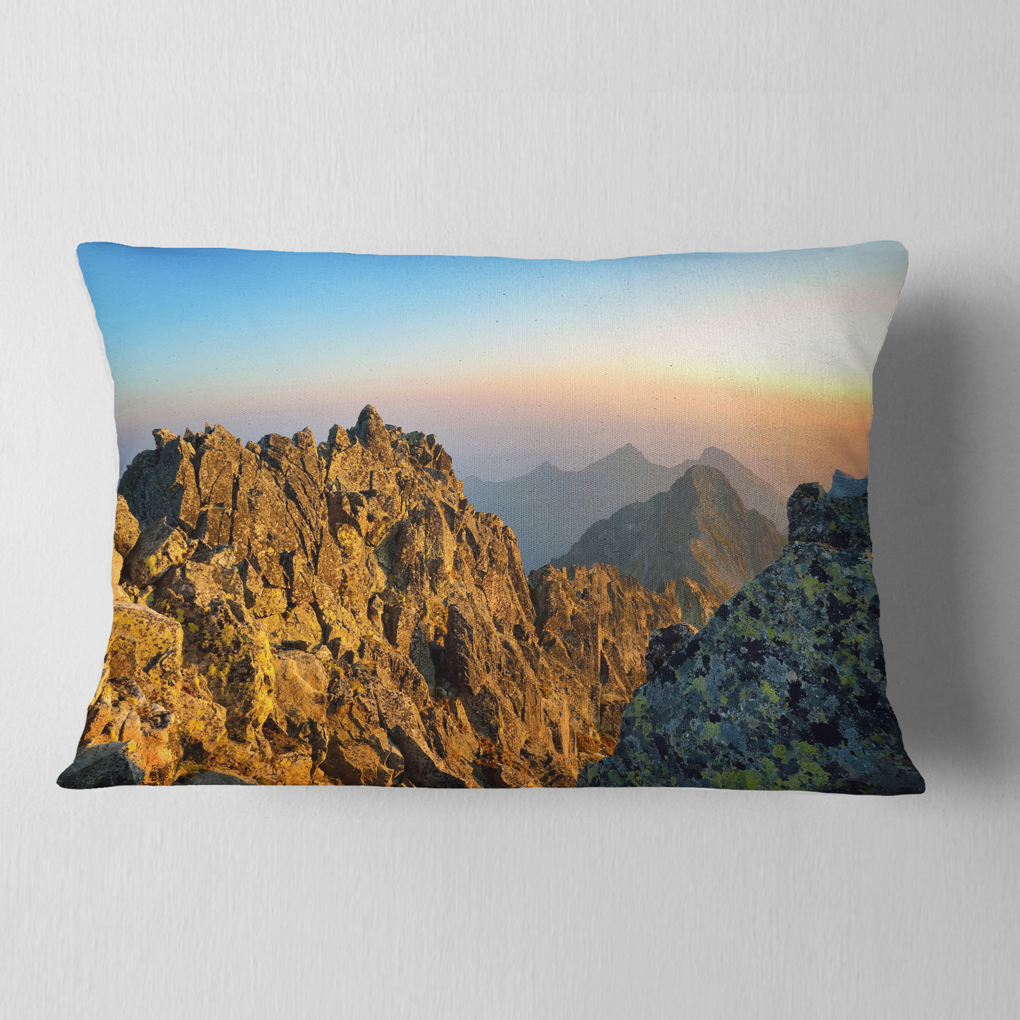 Designart View from Baranie Rohy Peak - Landscape Photo Throw Pillow - 12x20