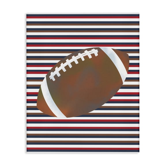 Stupell Industries Stripes And Sports Football Canvas Wall Art, design by Marcus Prime, 48 x 36
