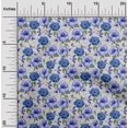 thumbnail image 2 of oneOone Viscose Jersey Medium Blue Fabric Floral Fabric For Sewing Printed Craft Fabric By The Yard 60 Inch Wide, 2 of 5