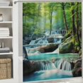 thumbnail image 6 of Fenyluxe Waterfall Forest River Shower Curtain for Bathroom Decoration 100% Polyester Home Bathtubs with Hooks Set 36"x72, 6 of 7