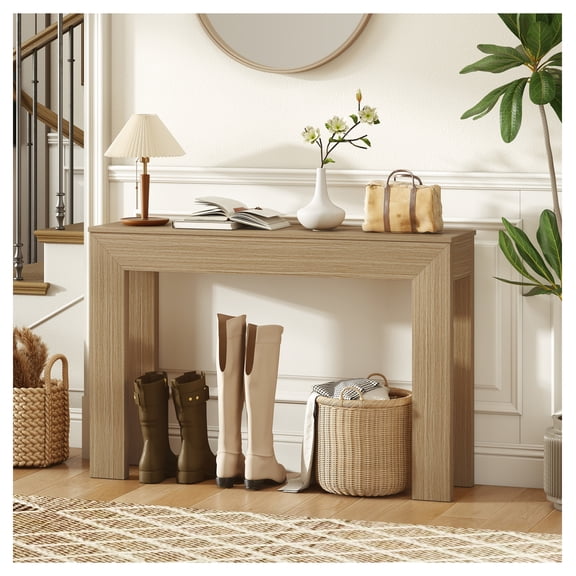 Console Table, 47" Entryway Table, Narrow Sofa Table, Natural Wood Finish, Modern Accent Table for Hallway, Living Room, 11.8" Deep