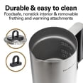 thumbnail image 6 of Hamilton Beach Electric Milk Frother & Warmer, 3 Functions and Auto Shutoff, Stainless Steel, 6 of 8