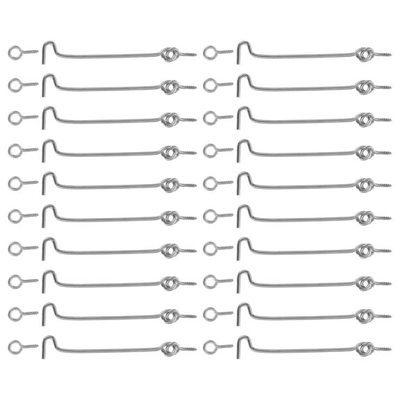 Raindrops  20 Sets Door Hook and Eye Latch Metal Lock Latches over Hanger Silver
