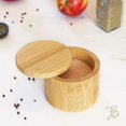 thumbnail image 2 of Caja de almacenamiento de bambú para salero Totally Bamboo con tapa giratoria magnética, 9*9*7 cm, 2 of 5