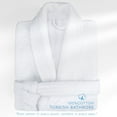 thumbnail image 2 of 100% Cotton Turkish Bathrobes, Soft Absorbent Lightweight Men Robes, Medium, White, 2 of 9