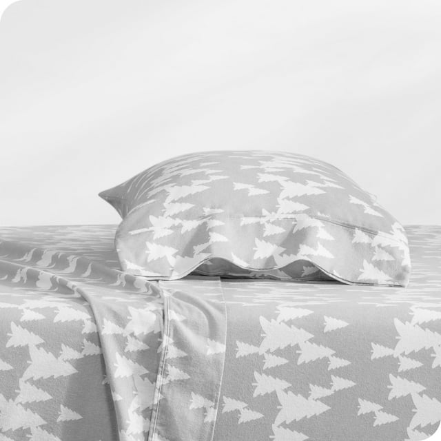 Bare Home Flannel Sheet Set - 100% Cotton - Deep Pocket - Twin XL, Winter Trees, 3-Pieces