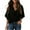 Black, variant on Womens Chiffon Blouses Casual Chiffon Blouses 3/4 Sleeve Loose Tops Black,S