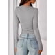 thumbnail image 4 of Remera PRETTYGARDEN 2025 Otoño Manga Larga Henley Gris XS, 4 of 8