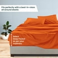thumbnail image 5 of 500 Thread Count 100% Egyptian Cotton 4-Piece Bed Sheet Set (1 Flat, 1 Fitted Sheet, 2 Pillow Covers) 24 Inches Deep Pocket Size Full XL Color Orange Solid, 5 of 6