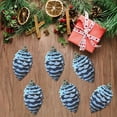thumbnail image 5 of Painted Pinecones Christmas Decorations, Christmas Tree Ornaments, Pack Of 6 Multicolor Small Pinecone Pendants, Festive Holiday Decor, Natural Pinecone Shape, Easy To Hang and Display, 5 of 6