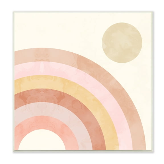 Stupell Industries Pink Desert Rainbow Rising Sun Geometric Arches Nature Painting Unframed Art Print Wall Art, 12 x 12