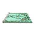 thumbnail image 2 of Ahgly Company Machine Washable Indoor Square Animal Turquoise Blue Traditional Area Rugs, 8' Square, 2 of 4