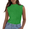 thumbnail image 2 of Essentials Womens Tank Tops Camisole Mock Neck Textured For Business Blouse Clothes Outfits 2025, 2 of 7
