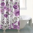 thumbnail image 4 of Waterproof Purple Floral Wildflower Farmhouse Shower Curtain 72x72 Inch Boho Style Polyester Unique Shower Curtain for Bathroom Hotel Home Decor with 12 Plastic Hooks, 4 of 5
