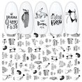 thumbnail image 1 of Negro Blanco Uñas Arte Pegatinas Deslizadores Flores Hojas Geometría Adhesivo Decoraciones DIY Diseño Accesorios Gao Jiahui unisex, 1 of 2