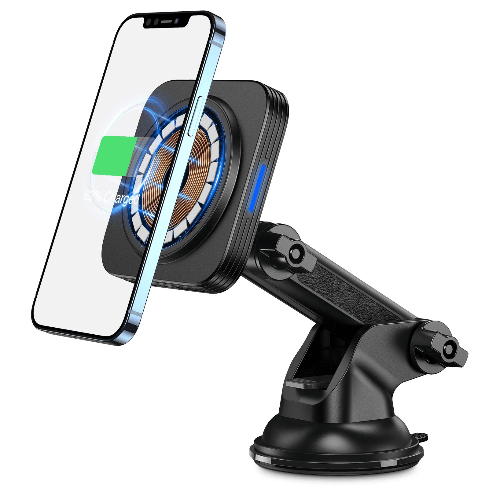 Dashboard and Air Vent Phone Holder with Secure Magnetic Attachment Compatible with iPhone 12/12 Pro/12 mini/12 Pro Max Black ESR HaloLock Magnetic Car Phone Mount