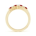 thumbnail image 2 of ANGARA Natural Round Ruby and Diamond Crossover Ring in 14K Yellow Gold for Women (Size-2.5mm) | July Birthstone Jewelry for Her | Natural Ruby Rings, 2 of 12