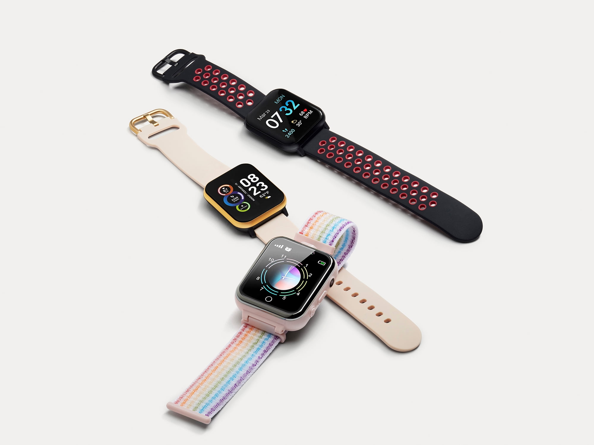 Itech Fusion 2S Unisex Adult Smartwatch w/ Multi-Sport, Gold/Beige