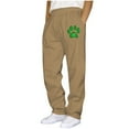 thumbnail image 5 of Yaoyar Men's Saint Patrick's Day Print Casual Cargo Pants with Pockets and Drawstring Elastic Waist Straight Leg Athletic Workwear Style Long Trousers,XXXL,Khaki, 5 of 5