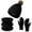 Black, variant on Men's And Women's Knitted Wool Warm And Velvet Padded Winter Scarf Gloves Hat Scarf Scarf Gloves Hat Women