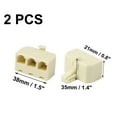 thumbnail image 2 of REGALWOVEN RJ11 6P4C 1 Male to 3 Female Telephone Wire Cord Connector Adapter Beige 2pcs, 2 of 7