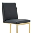 thumbnail image 4 of Benjara Cid Anki Counter Stool Chair, Dark Gray Faux Leather, Brass Stainless Steel, 4 of 5