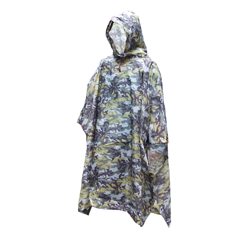 Camouflage Waterproof Bionic Raincoat Poncho Hunting Camping Ground Sheet 
