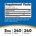 thumbnail image 5 of Nutricost Melatonin 5mg, 240 Tablets - 5mg Per Serving, Non-GMO, Gluten Free Dietary Supplement, 5 of 5