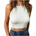 thumbnail image 1 of Birdeem Fashion Sexy Womens Halter Solid Color Pullover Sleeveless Top Short Ladies Vest, 1 of 6