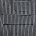 thumbnail image 3 of Finelong Men's Dark Gray Pinstripe Double-Breasted Two-Piece Suit, Suitable for Business and Other Formal Occasions, 3 of 7