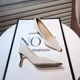 thumbnail image 3 of Tacones altos de mujer de estilo francés de moda Nueva colección de otoño 2024 Zapatos de tacón bajo con punta de metal para uso diario profesional, 3 of 4