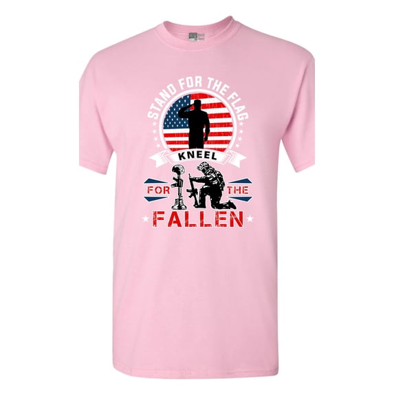 I Stand For The Flag Kneel For The Fallen USA Patriotic DT Adult T-Shirt Tee