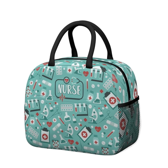 Reusable Nurse Lnsulated Lunch Bag for Women & Men-Leakproof Water-Resistant Cooler Tote,Large Capacity(10.6x8.7x6.3in)for Work,Office,Travel,Picnic,Beach.