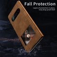 thumbnail image 3 of MonsDirect for 7.6 inch Samsung Galaxy Z Fold 2 5G 2020 Case, Nappa Leather with Flip Folding Magnetic Face Cover, Window Design with Hidden Kickstand Full Protective for Galaxy Z Fold 2, Nappa Brown, 3 of 7