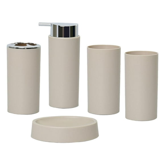 Luxury Bathroom Accessories Set 5Piece Soap Dispenser for Apartment Housewarming beige