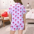 thumbnail image 5 of 2025 Tenues Filles&Ensemble 2 Pcs Ensembles Pyjamas Robe Ensemble pour Enfants Hauts Graphiques Tendance pour Adolescents Imprimé Manches Courtes Bouton Tenues Adolescentes Chemise Shorts Pyjama, 5 of 5