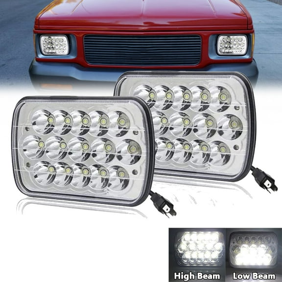 2pcs Fit For Chevy S10 Sonoma H6054 7x6" 5x7 LED Headlights Sealed Square Headlamps