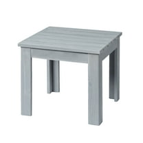 Ktaxon Outdoor 18in Wooden Square Side End Table, Light Gray