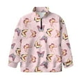 thumbnail image 4 of Uorisanigo Girls Half Zip Collar Sweatshirts Fall Trendy Butterfly Print Long Sleeve Pullover Crop Tops Oversized Kids Cropped Pullover Hoodies Drop Shoulder Jacket Outerwear, 4 of 7