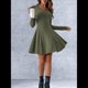 thumbnail image 5 of Vestido de Suéter de Larga, Vestido de Otoño, Cuello Redondo, Cintura Alta, Vestido Ajustado, Vestido Casual para Mujer Verde XXL, 5 of 9