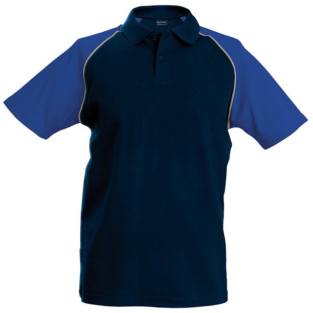 Kariban - Polo de manga corta con mangas en contraste con diseño Beísbol - Verano/ Vacaciones/ Deporte/Ejercicio (Azul marino/ Gris claro/ Royal)
