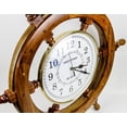 thumbnail image 5 of Nagina International Time's Wall Clock | Nautical Pirate's Ship Wheel | Premium Craft Gift (16 Inches), 5 of 6